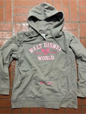 Disney Walt Disney World Gray Hoodie with Pink Embroidery